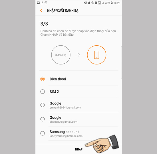 Chép vào bộ nhớ máy